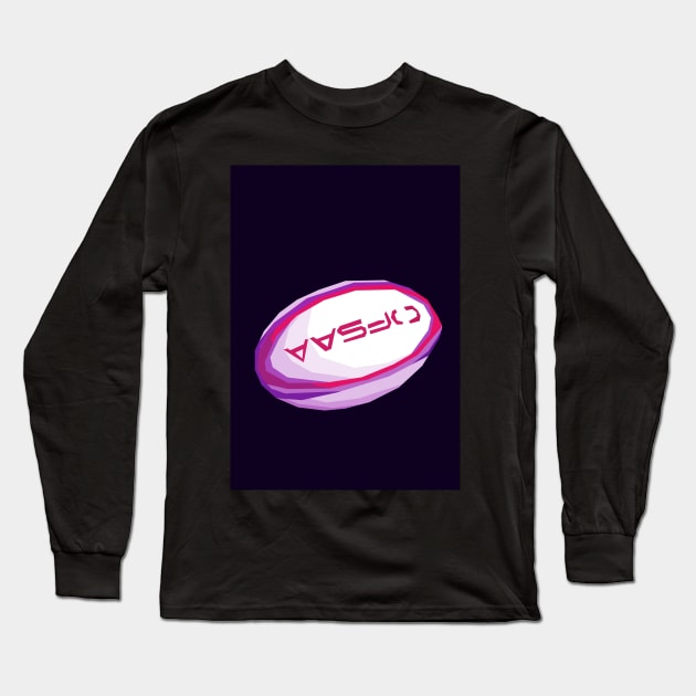 rugby ball wpap pop art Long Sleeve T-Shirt by Kuli art